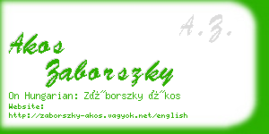 akos zaborszky business card